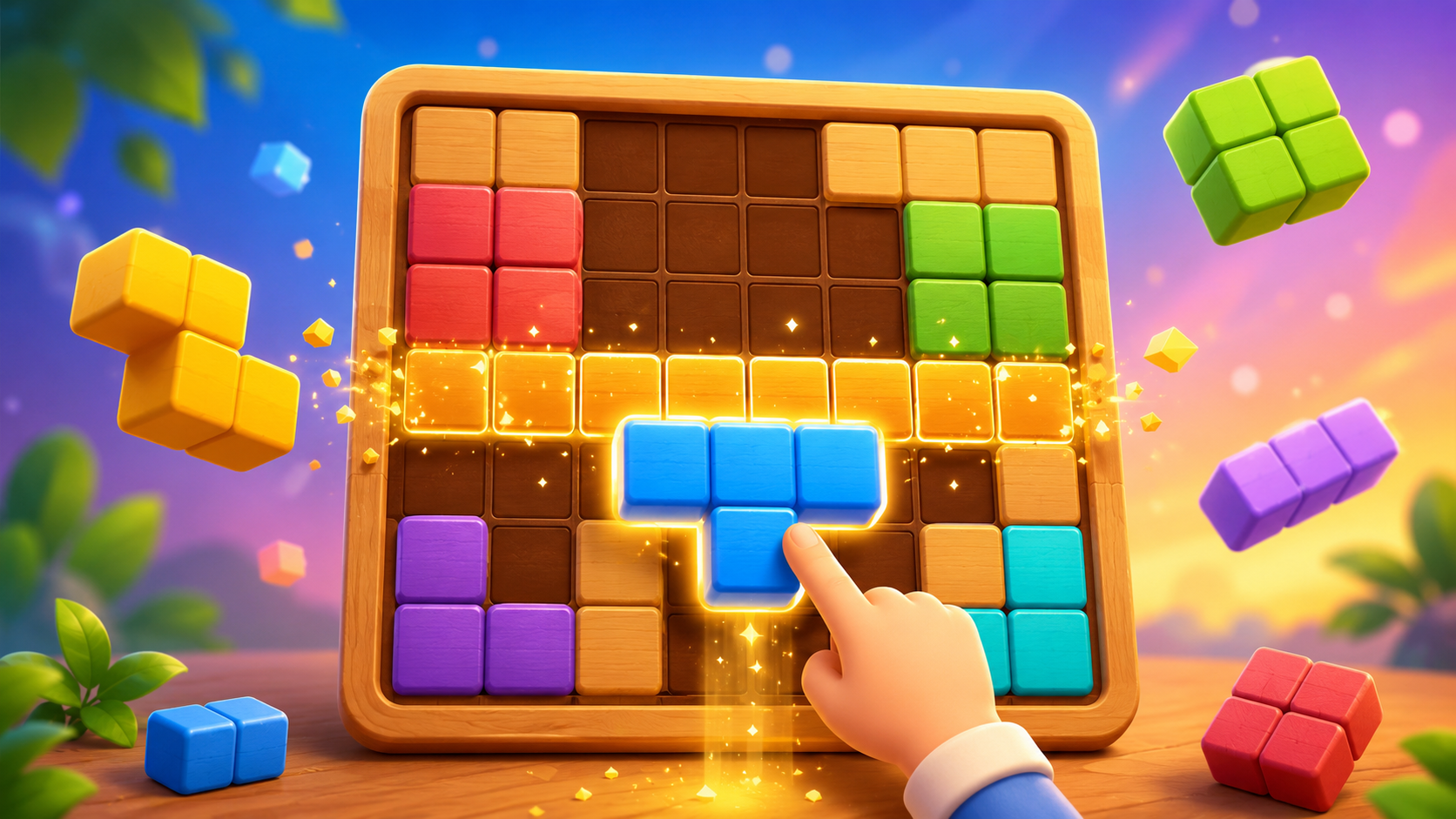 Wood Block Puzzle board